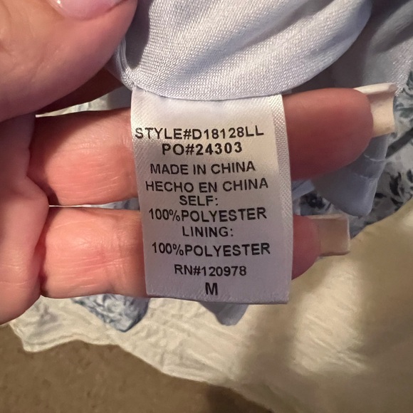 Powder Blue Floral Cut out Dress - Picture 4 of 4